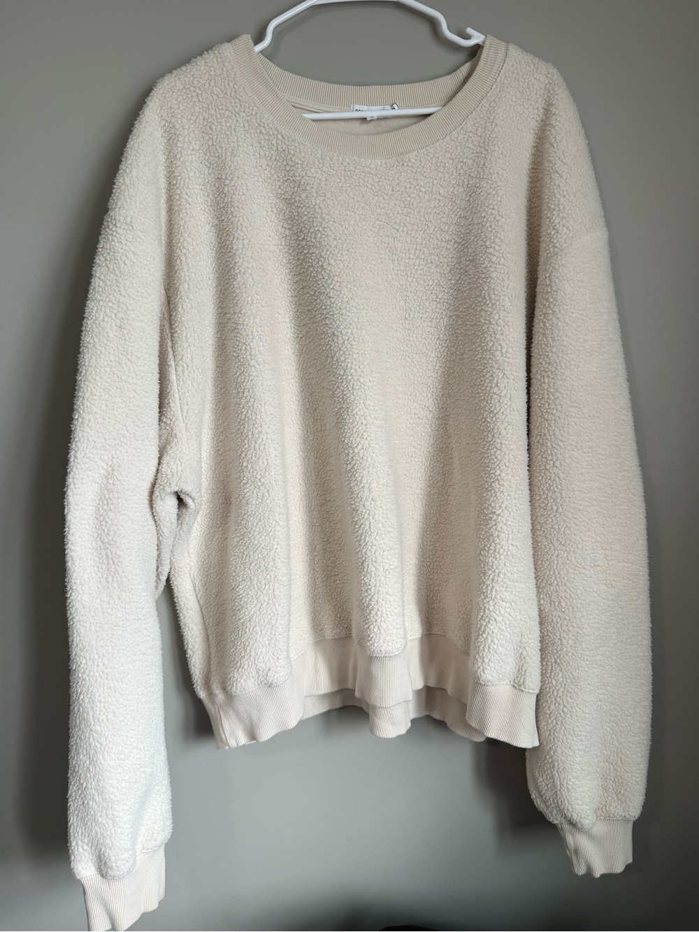 Good American Oat Fleece Sherpa Crewneck Pullover